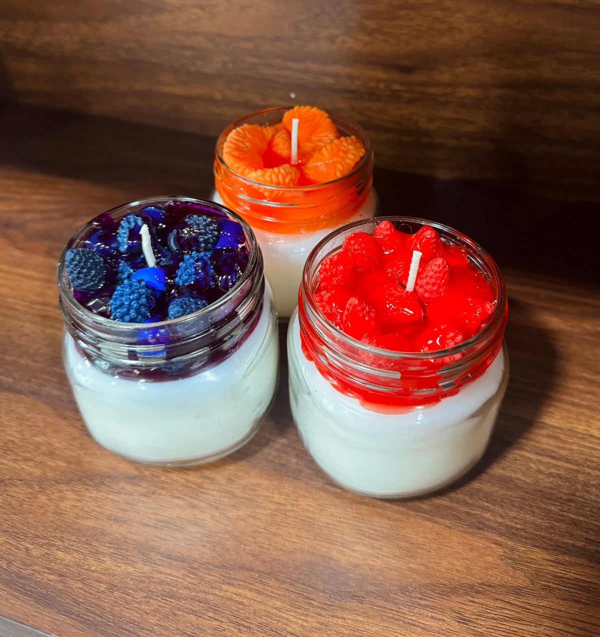Mandarin jar candle with wax fruit top